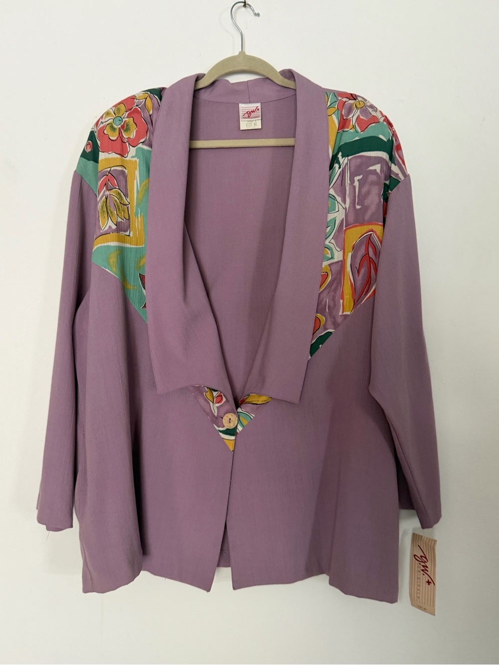 Vintage Zoli Originals Jacket Size 46 NWT Art to Wear Floral Colorblock USA